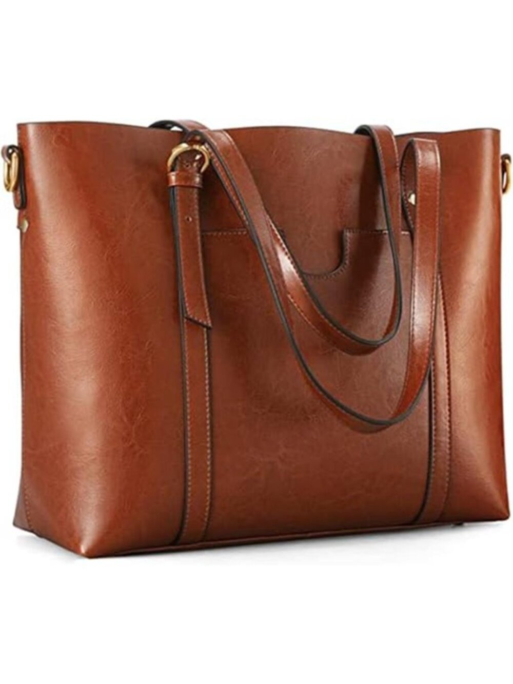 Womens Genuine Leather Tote Bag Vintage Cowhide Shoulder Purse Handbag Work Bag